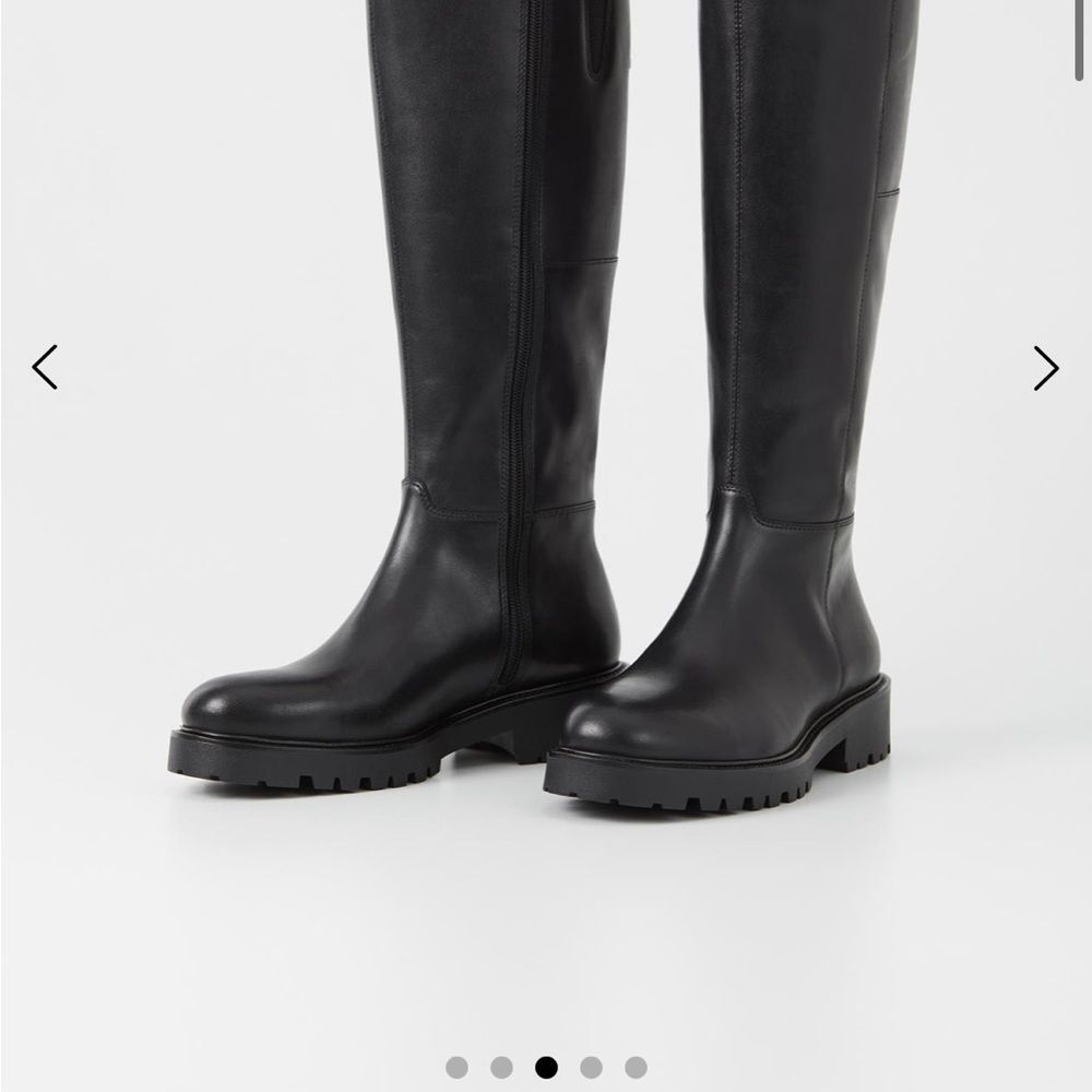 Vagabond Black Leather Combat Boots - Picture 3 of 3